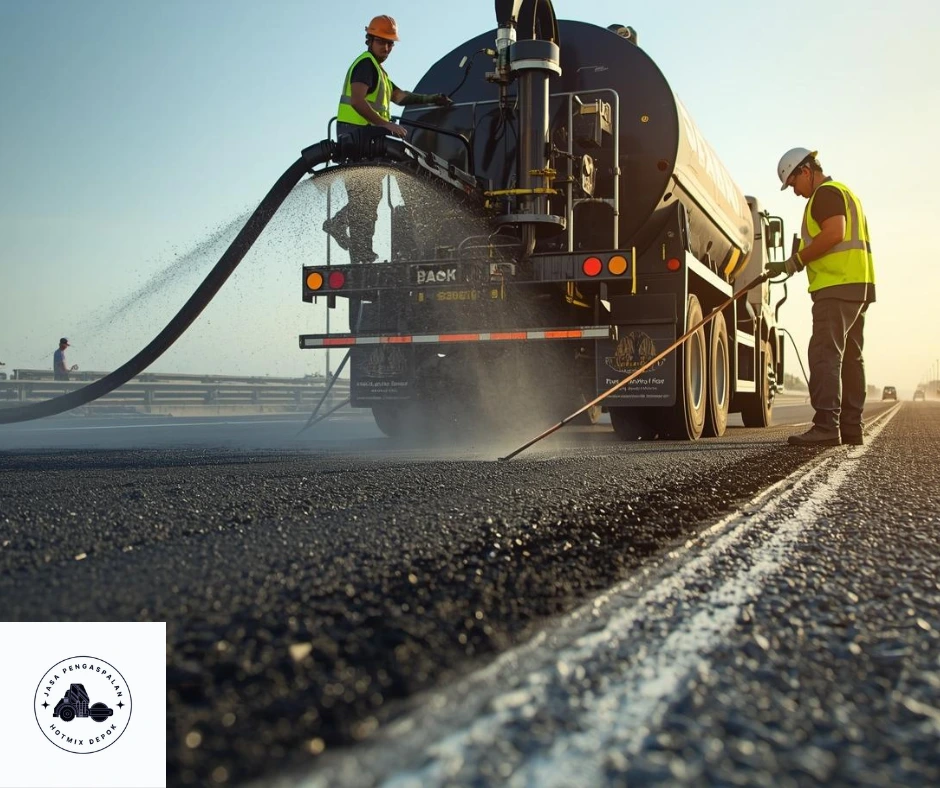 pengaplikasian aspal tack coat