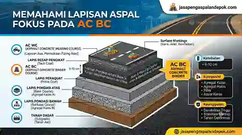 gambar grafis mengenai posisi lapis aspal ac bc dalam pengaspalan jalan
